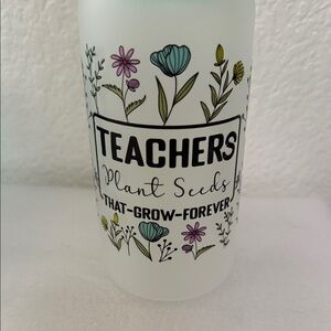 Floral Teacher Frosted Glass tumbler - Floral print